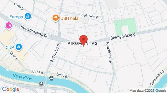 Commercial properties for rent i Vilnius Šnipiškės - kort over placeringen