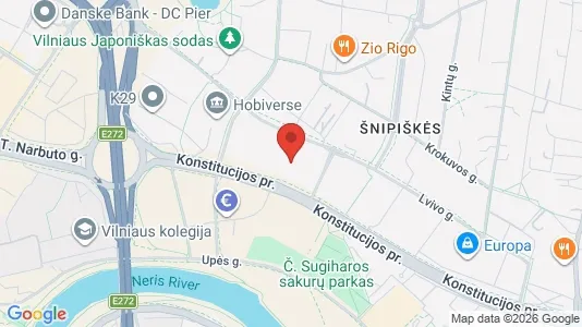 Espacios de oficina En alquiler i Vilnius Šnipiškės - kort over placeringen