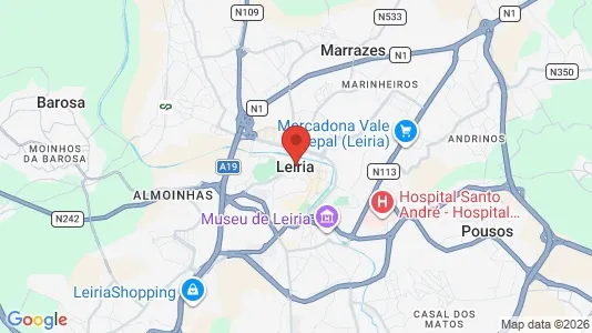 Liikekiinteistöt Vuokrattavana i Leiria - kort over placeringen