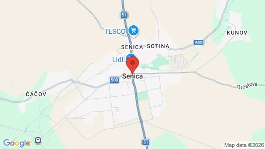 Nieruchomości komercyjne Do wynajęcia i Senica - kort over placeringen