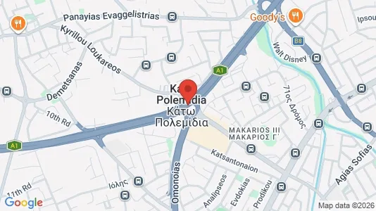 Företagslokaler till salu i Kato Polemidia - kort over placeringen