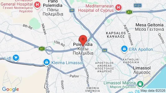 Liikekiinteistöt Myynnissä i Kato Polemidia - kort over placeringen