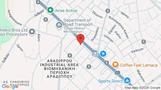 Propiedades comerciales En venta i Larnaca - kort over placeringen