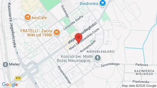 Office spaces for rent i Mielecki - kort over placeringen