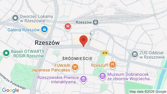 Office spaces for rent i Rzeszów - kort over placeringen
