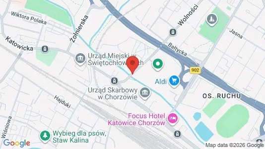 Kontorslokaler för uthyrning i Chorzów - kort over placeringen