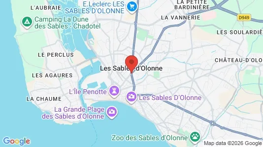 Commercial properties for rent i Les Sables-d'Olonne - kort over placeringen