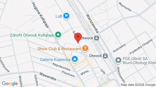 Kontorlokaler til leje i Otwocki - kort over placeringen