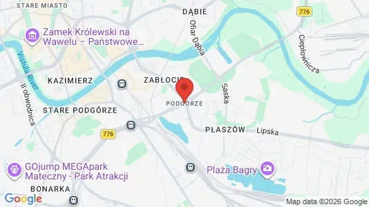 Warehouses for rent i Kraków Podgórze - kort over placeringen