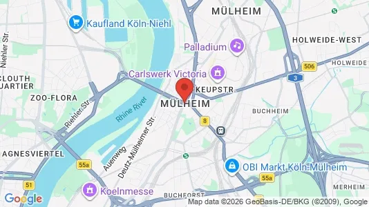 Büros zur Miete i Köln Mülheim - kort over placeringen