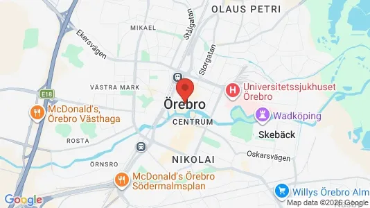 Winkels te huur i Örebro - kort over placeringen