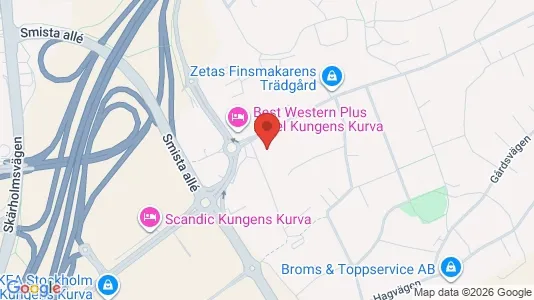 Kontorer til leie i Huddinge - kort over placeringen