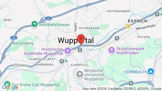 Warehouses for rent i Wuppertal - kort over placeringen