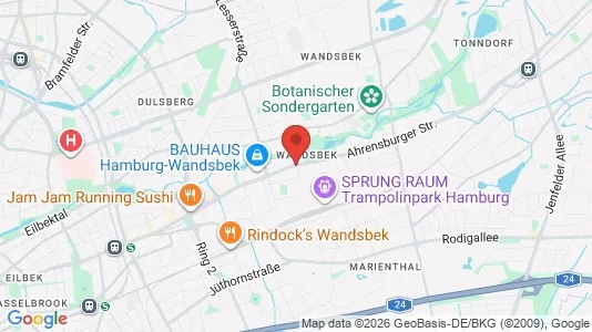 Restaurantlokaler til leje i Hamborg Wandsbek - kort over placeringen
