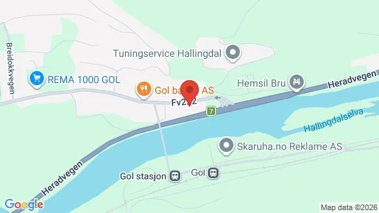 Commercial properties for rent i Gol - kort over placeringen
