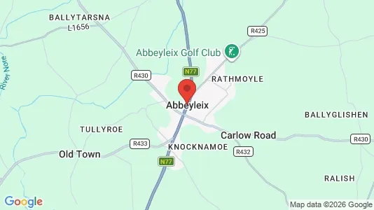 Erhvervsgrunde til leje i Abbeyleix - kort over placeringen