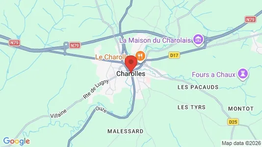 Propiedades comerciales En alquiler i Charolles - kort over placeringen