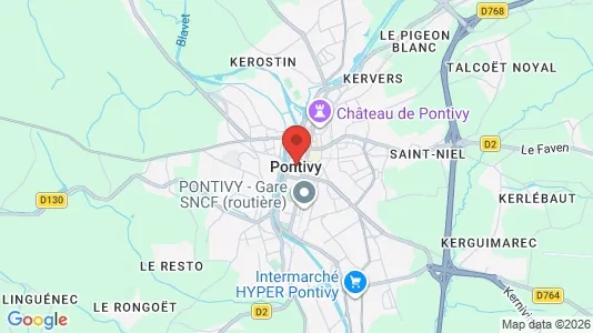 Butikslejemål til leje i Pontivy - kort over placeringen