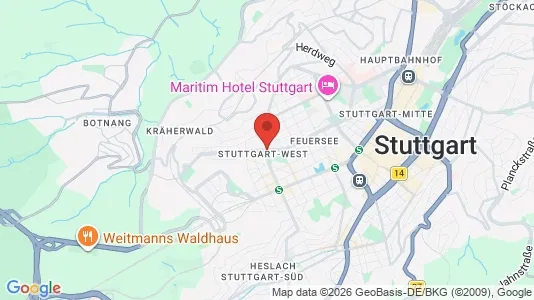 Kantorruimte te huur i Stuttgart-West - kort over placeringen