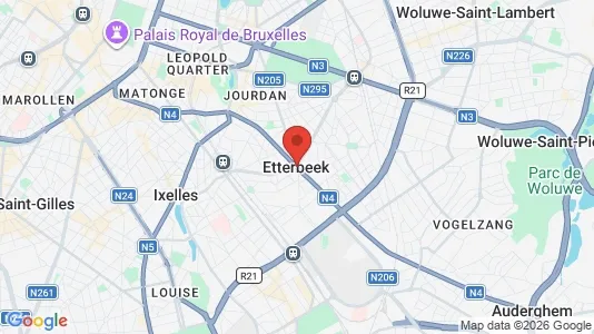 Office spaces for rent i Brussels Etterbeek - kort over placeringen