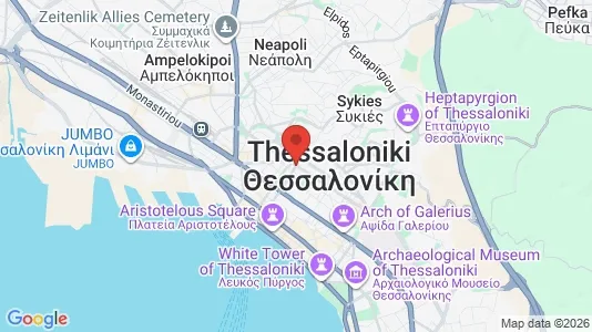 Sklepy Do wynajęcia i Thessaloniki - kort over placeringen