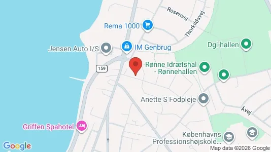 Gewerbeflächen zur Miete i Rønne – Foto von Google Street View