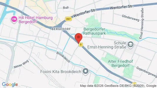 Lokaler til leje i Hamborg Bergedorf - kort over placeringen