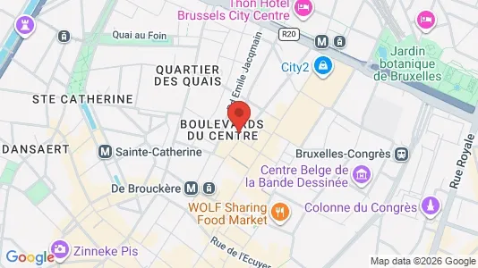 Kontorhoteller til leje i Stad Brussel - kort over placeringen