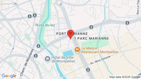Coworking spaces zur Miete i Montpellier - kort over placeringen
