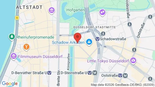 Office spaces for rent i Dusseldorf - kort over placeringen