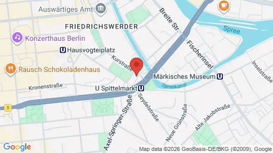 Coworking spaces for rent i Berlin Mitte - kort over placeringen
