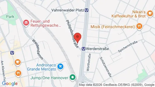 Coworking spaces zur Miete i Hannover - kort over placeringen
