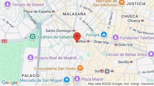 Coworking spaces zur Miete i Madrid Centro – Foto von Google Street View