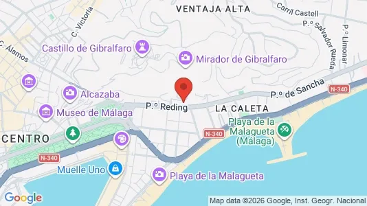 Coworking spaces for rent i Málaga - kort over placeringen