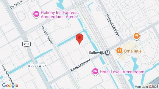 Kontorlokaler til leje i Amsterdam-Zuidoost - kort over placeringen