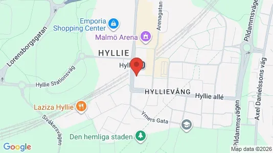 Kontorlokaler til leje i Hyllie - kort over placeringen