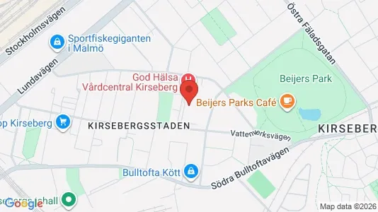 Kontorlokaler til leje i Kirseberg - kort over placeringen