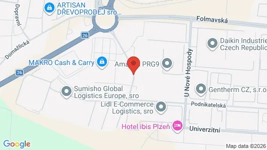 Varastot Vuokrattavana i Plzeň-město - Kuva Google Street Viewstä