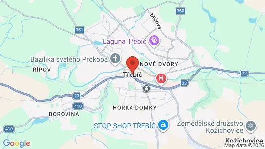 Varastot Vuokrattavana i Třebíč - Kuva Google Street Viewstä