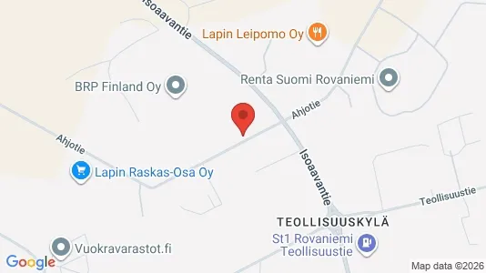 Commercial properties for rent i Rovaniemi - kort over placeringen