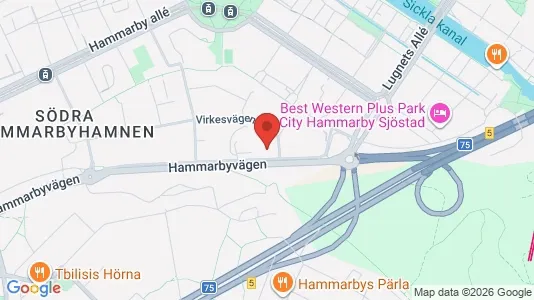 Toimistotilat Vuokrattavana i Hammarbyhamnen - kort over placeringen