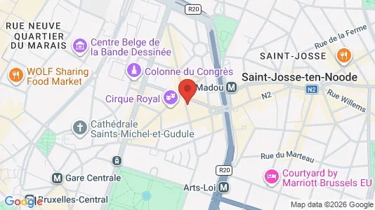 Coworking spaces for rent i Stad Brussel - kort over placeringen